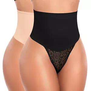 Mujeres Cintura Alta Body Modelador Control Abdomen Tanga Pantalones Prendas moldeadoras Encaje Ropa Interior - Imagen 1 de 15