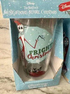 Nightmare Before Christmas Jack Skellington Glassware Glass Burton Disney 16 oz - Picture 1 of 7