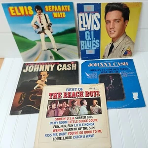LOT 5x records (Elvis Presley Separate Ways,the beach Boys, JOHNNY CASH) bundle - Picture 1 of 12