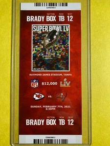 2021 Super Bowl 55 Replica Ticket Stub - Chiefs Tampa Bay Bucs BOX BRADY TB12 - Bild 1 von 2