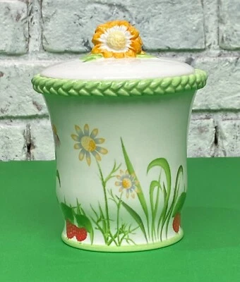 Avon Wellness Infusiones Té Vacío Cerámica Sellado Bote Floral 5" Porta Té Foto 1 de 4