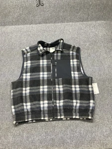 SO Sherpa Weste Damen Größe XL kariert durchgehender Reißverschluss neu mit Etikett UVP $ 40 - Bild 1 von 9