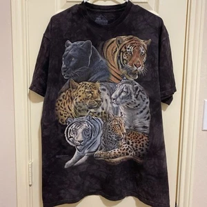 Camisa The Mountain Big Cat Animal Pantera Tigre Guepardo Leopardo Talla Grande Negra - Imagen 1 de 3
