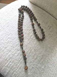 Antica collana rosario francese in legno intagliato rosario da parete molto grande anni 30-40 ca - Foto 1 di 4