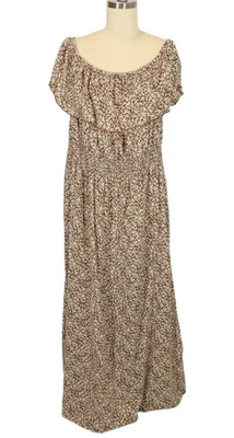 Maxi Vestido OLD NAVY Talla XXL 2XL Calado Campesino Boho Cottagecore Marrón Volantes Foto 1 de 4