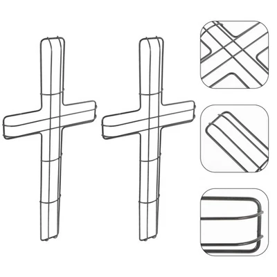  2 Pcs House Decor Accessories Hanging Wreath Frame Forms Wire Crosses - image 1 of 4