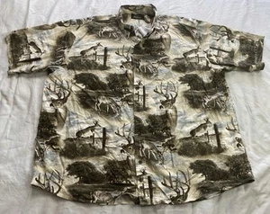 RedHead All Over Deer Print Short Sleeve Button Hunting Shirt Mens Size 3XL Camo - Picture 1 of 8