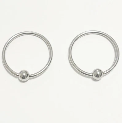 Par de cautivos de perforación de pezón de acero quirúrgico esterilizado de diámetro extra grande de 10 g Foto 1 de 4