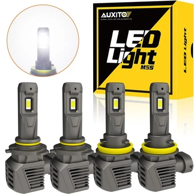 4X AUXITO 9005 H11 LED Head Combo Light Bulbs High Low Beam Fanless White 6500K - Image 1 of 4