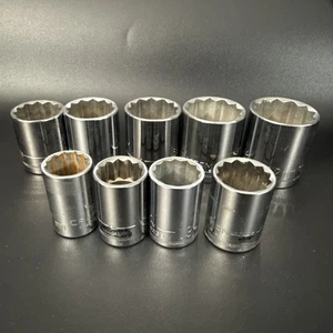 Craftsman Jeu de 9 douilles métriques 1/2" DR, 12 PT, 10 MM - 32 MM - Photo 1/12