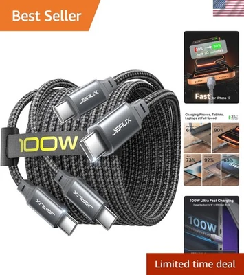 Durable 100W USB C Fast Charging Cable [6.6FT] - Compatible with iPhone & Galaxy - Image 1 of 4