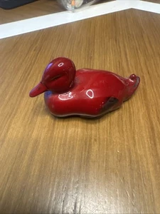 Royal Doulton Flambe Duck Centenary Edition Red Resting Water Fowl Red Bird Rare - Picture 1 of 7