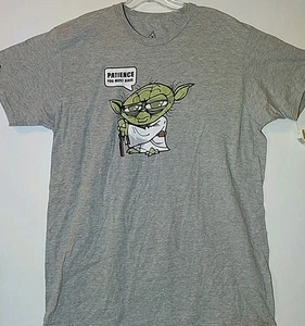 NWT Disneyland Star Wars Yoda Shirt "Patience You Must Have" Men's XL Grey, New - Picture 1 of 8