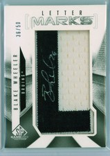 2009-10 SP Game Used Letter Marks #LMBW Blake Wheeler AUTO /50 - Boston Bruins