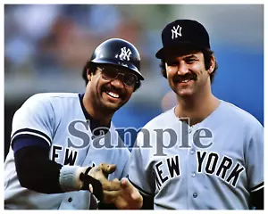 New York Yankees Reggie Jackson Thurman Munson Color 8 X 10 Photo Picture - Picture 1 of 1