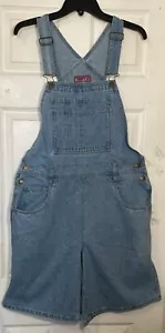 New Denim & Co Women size Medium washed Denim Jumpsuit Overall shorts romper - Picture 1 of 4