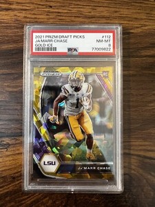 2021 Panini Prizm Draft Picks Gold Ice Prizm Ja'Marr Chase #112 Rookie RC NFL