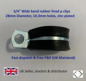Banda ancha de 3/4", clips p forrados de goma, zinc, 28 mm de diámetro, agujeros 13/32" (10,3 mm) - Imagen 1 de 9