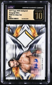 Adam Cole 2019 Topps WWE AEW Undisputed Auto Relics Blue 16/25 CGC 10 Pristine - Picture 1 of 2