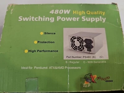 Logisys 480W High Quality Dual Fan Switching Power Supply  New In Box! - Image 1 of 4