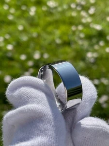Flacher/dünner Ring mit flachem Profil aus massivem Titan, poliertes breites Band, für Sie oder Ihn - Bild 1 von 5