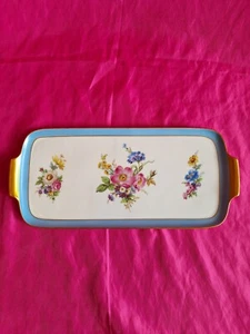 Alka Kunst Bavaria Germany Kuchen Tablett Teller Servier Blumen Rosa Rose - Bild 1 von 12