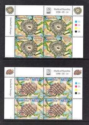 M25893 Namibia 1998 SG795/8 Carcasas en PLACA (1A) y bloques IMPRESIÓN de 4. UMM Foto 1 de 2