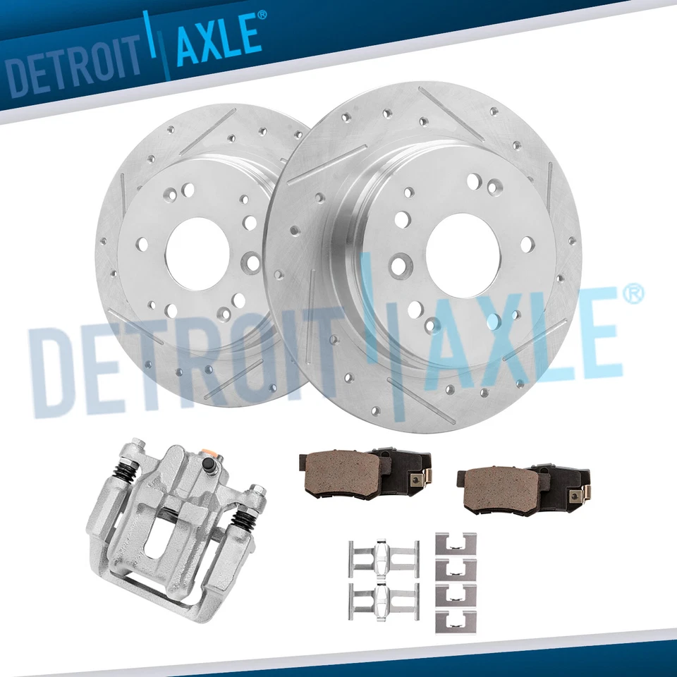 Pastilla de freno pinza derecha rotor perforado trasero para Acura TL Honda Element 2004-2008 Foto 1 de 4