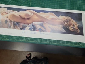 Steve Hanks, "Reclining Nude", NEW 39.25"×14"paper, 36"×10" image FREE SHIPPING - Picture 1 of 9