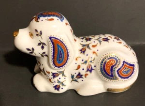 Vintage Hund Figur Japanischer Imari Stil Floral Handbemalt Porzellan Goldrand. - Bild 1 von 6