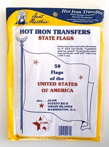 Aunt Martha's Hot Iron Transfers State Flags & Guam Puerto Rico Virgin Islands - Picture 1 of 4