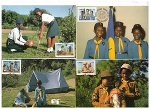 s50579 CISKEI FDC  MAXICARDS X 4 Girl Guides SCOUT  Zwelitsha 1985 - Afbeelding 1 van 2
