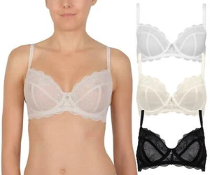 Naturana Cybele Delicate Lace Balcony Underwired Non Padded Bra 17404 - Picture 1 of 12