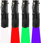 (Pack of 4) 4 Color Light Single Mode Flashlight: Red Light Flashlight, Green L