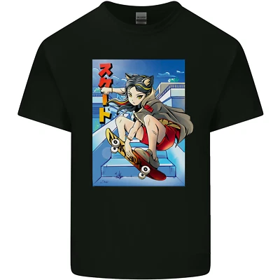 GILDAN T-Shirt Anime Skater Mädchen Skateboard Skateboarding Kinder