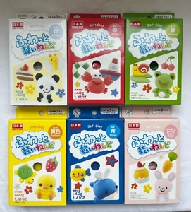 Daiso Soft Clay 6-Pack Set -White, Red, Green, Yellow, Blue, Pink- Made in Japan - Picture 1 of 18