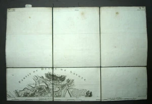 PARTIE DU DUCHE DE SAVOIE, MONTMÉLIAN carte geographique de Cassini XVIIIeme - Imagen 1 de 3