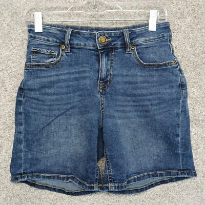 M Jeans By Maurices Shorts Womens 4 Bermuda Mid Rise Stretch Embroidered Pocket - Image 1 of 4