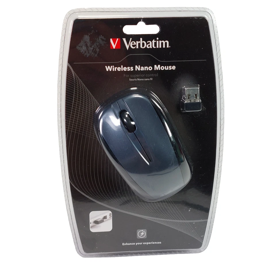 Verbatim Go Nano Mouse Nano Receiver Wireless Optical Blue - Image 1 of 4