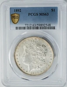 1892 Morgan Silver Dollar $ MS63 PCGS Secure 950171-7 - Picture 1 of 4
