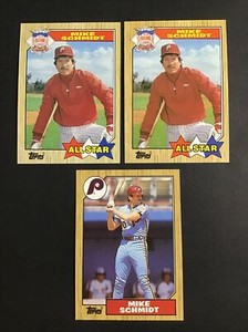 1987 Topps ALL STAR #597 #430 Mike Schmidt - 3 CARDS LOT - NM-MINT 5072