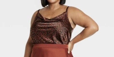 AVA VIV SIZE 1X LEOPARD ANIMAL PRINT CAMI ADJUSTABLE - Image 1 of 2