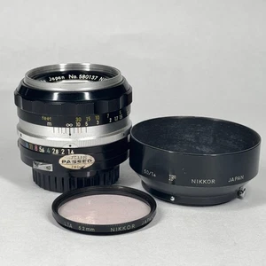 Nikkor-S Nippon Kogaku 50 mm f/1.4 obiettivo reflex Nikon F non AI con cappuccio - Foto 1 di 8