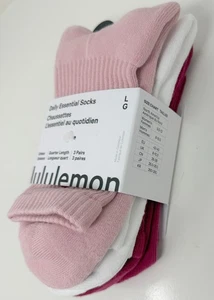 Lululemon Daily Essential Socks Size L  Women's 9.5-12 Men's 8-10.5 Quarter High - Picture 1 of 5