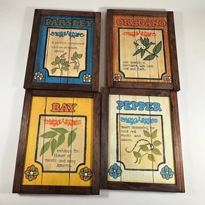 Gewürz Holzschilder, 4er Set, Petersilie, Oregano, Lorbeer und Pfeffer - Bild 1 von 8