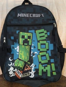 Minecraft TNT Boom Green & Black Kids Backpack 100% Polyester 2021 Mojang - Picture 1 of 14