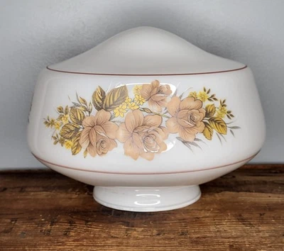 Globo montador de techo de vidrio esmerilado vintage con patrón floral neutro de 3,75" Foto 1 de 4