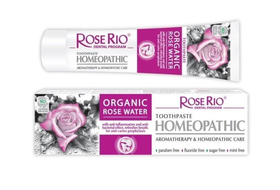 (13 /100ml)ROSE RIO homöopathisch Zahnpasta Bio-Rosenwasser Fluoridfrei 65ml