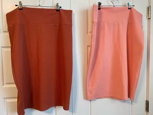 LuLaRoe Womens Skirt Wide Band Straight Pencil  Sz 3XL Burnt Orange Peach READ - Picture 1 of 12