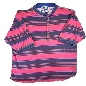 T-shirt vintage anni 80 90 grunge surf skate spiaggia righe rosa neon pallavolo punk - Foto 1 di 11